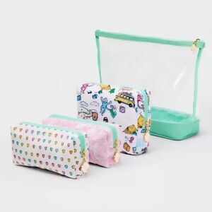 NWT - 4pc Multi-Purpose Pouch Set White/Teal - Roller Rabbit x Target